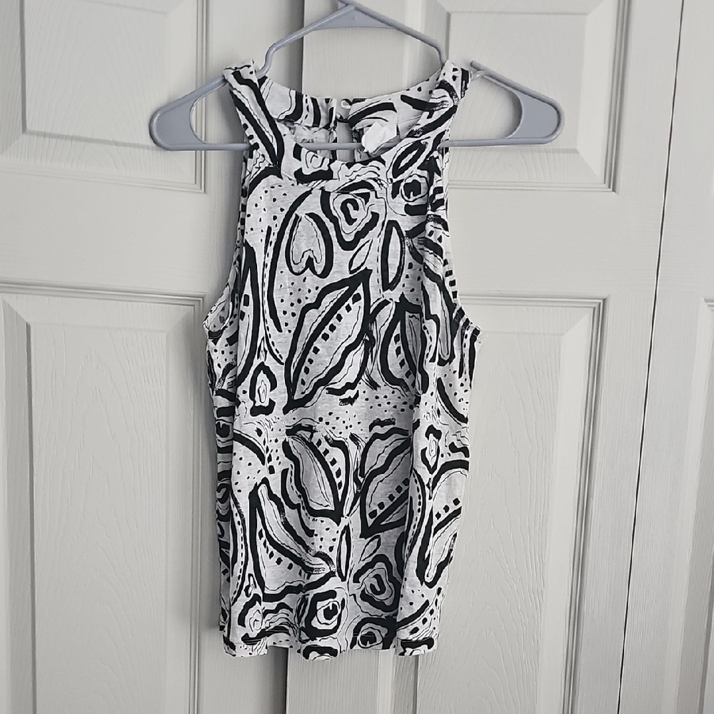 C&C California women's Black and White Patterned Women's Top.  CONT J